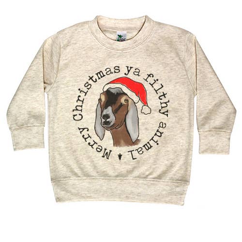 "Merry Christmas ya Filthy Animal" Long Sleeve Goat Shirt